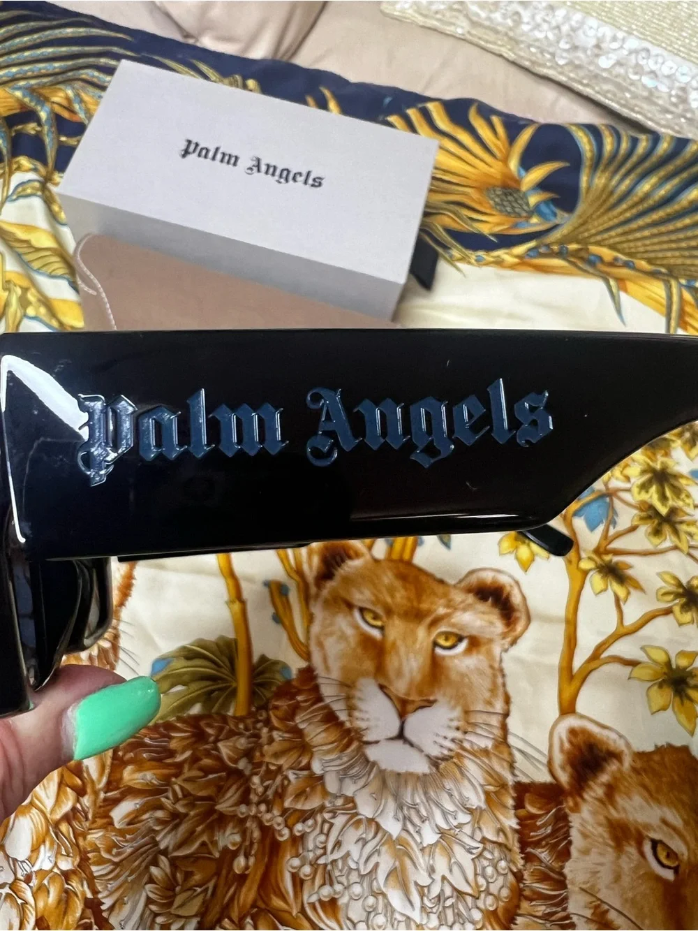 Palm Angels PERI002 PALM 1045 Black/Blue Sunglasses 53-19-145 Brand New Full Set